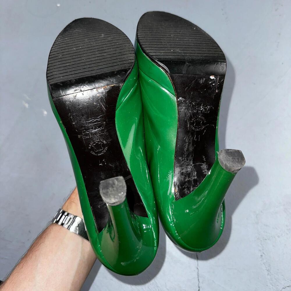 Boden Shoes Women's Size 41 Green Casadei Heel Pump Made In Italy Patent Leather - Picture 12 of 16